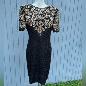 Laurence Kazar Beaded Sequin Dress